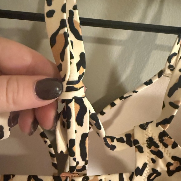 Shade & Shore Brown and Black Leopard Bikini Top - Picture 3 of 7